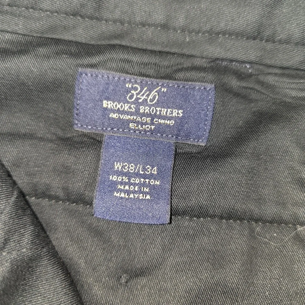 Brooks Brothers 346 Advantage Chino Elliot Pleated Dress Pants Men's 38x34 Navy